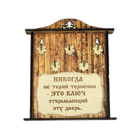 КЛЮЧНИЦА "НИКОГДА НЕ ТЕРЯЙ ТЕРПЕНИЯ1" во Дедовске